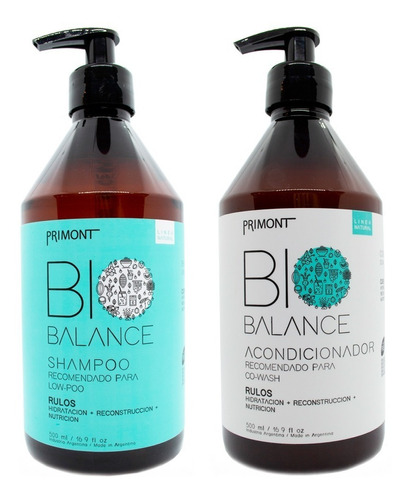 Primont Bio Balance Shampoo + Acondicionador Vegano Rulos 