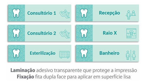 6 Placa Consultório Odontológico Dentista Personalizadas