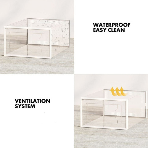12 Pzs Zapatera Caja Apilable Plegable Organizador Multiusos