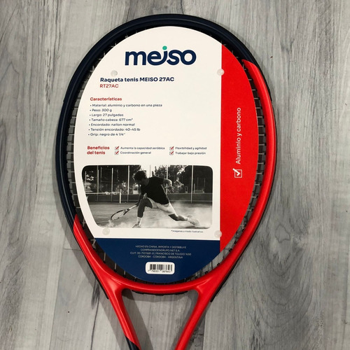 Imagen 4 de 7 de Raqueta Tenis Nivel Intermedio Grafito 16x19 Cuerda + Funda