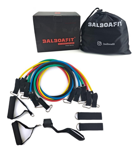 Imagen 1 de 7 de Kit Bandas Elásticas Entrenamiento Ejercicio Gym Balboafit