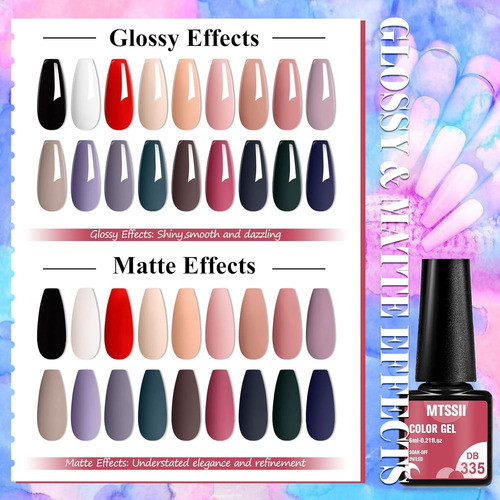 Mtssii Juego De 18 Esmaltes De Uñas De Gel, 18 Colores, Kit