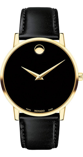 Reloj Movado 607271 Museo De Hombres De De Oro Amarillo Co Color de la correa Negro Color del bisel Acero inoxidable Color del fondo Negro