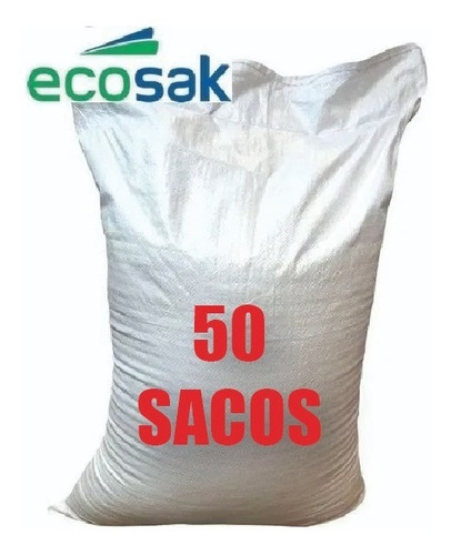 Kit C/ 50 Sacos De Ráfia Ecosak 50kg P/ Entulho Grãos Ração