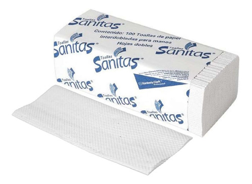 Pack 5 Toallas De Papel 500 P/ Manos Marca Sanitas Original 