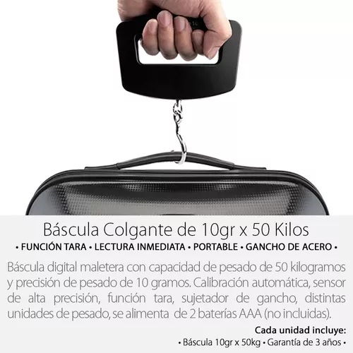 Báscula Digital Portátil 50 Kg Mano Maleta Equipaje Viaje