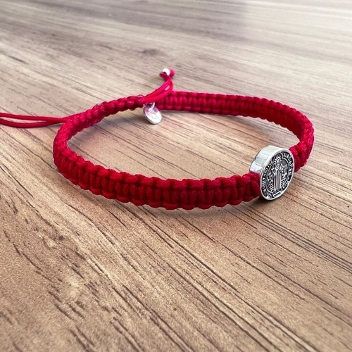 Imagen 3 de 9 de Pulsera Tejida De San Benito De Plata .925 Y Oxido Agálea