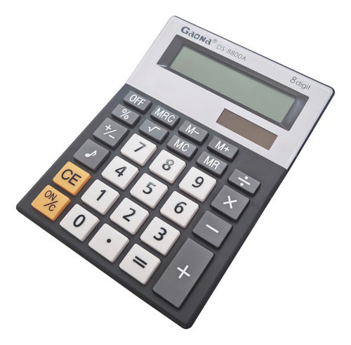 Calculadora de escritorio, pantalla, 8 dígitos, oficina, negra, color: negro