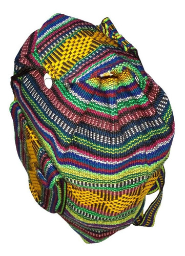 Mochilas Artesanal Tejida, Mxyur-001, 1 Pza, 10kg, Azul/verd Color Azul/ Verde/ Rojo/ Amarillo