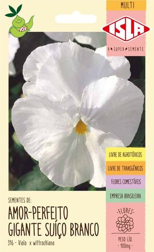 Sementes De Amor-perfeito Gigante Suiço Branco