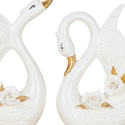 2 Piezas Pareja Estatuas De Cisne Figuras De Cisne Adornado