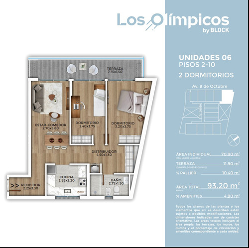 Vendo Apartamento En La Blanqueada, 2 Dormitorios, Terraza. El Edificio Contará Con Piscina, Cowork, Gimnasio, Salón De Usos Múltiples.