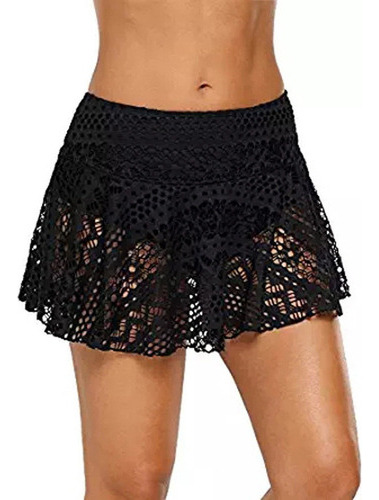 Traje De Bao De Mujer Encaje Crochet Falda Bikini Abajo [u]