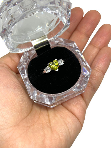 Anillo Promesa Corazon Colores Zirconia En Plata Ley 925 