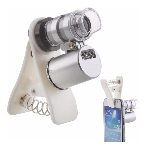 Lupa 60x Clip Mini Microscopio Led/uv Smartphones Universal