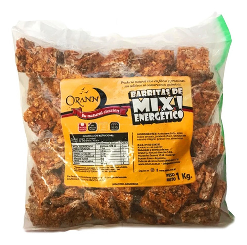 Orann Barritas Mix Energético 1 Kg Apto Vegano