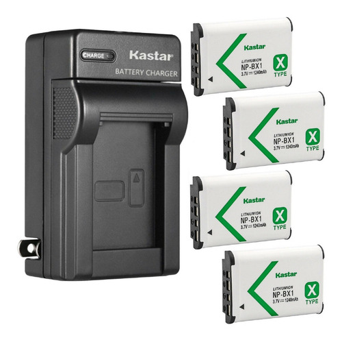 Imagen 1 de 1 de Kit 4 Baterías + Cargador Sony Np-bx1 Marca Kastar