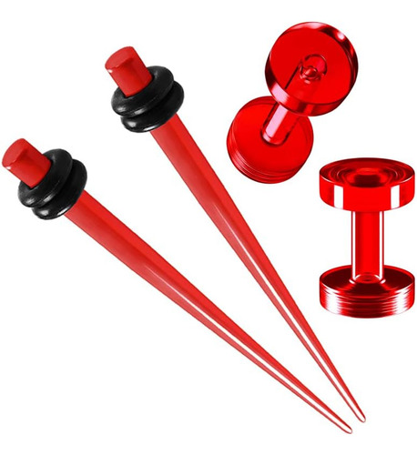 2 Pares De Expansores Cónicos Acrílicos De Silicona, Piercin