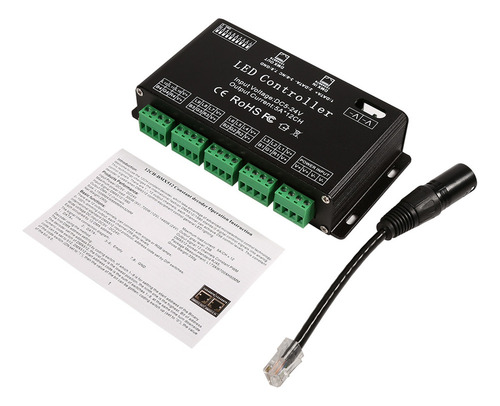 Faixa De Driver De Controlador Led Rgb De 6 Canais Dmx Dc5v-