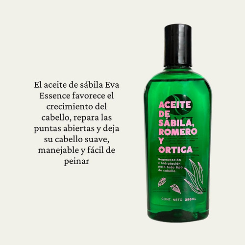 Aceite Capilar Eva Essence 250ml Sábila Regeneración Capilar