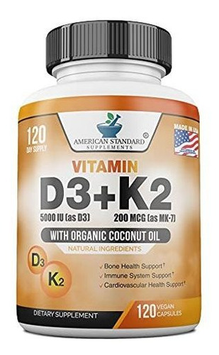 Vitamina D3 K2 (mk-7), Vitamina D3 (5000iu) + K2 (mk-7) 200m