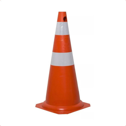 Cone De Segurança 50cm Laranja E Branco Flexível - Plastcor