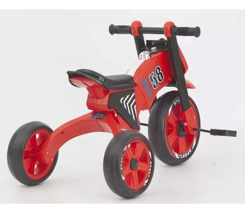 Triciclo Apache Moto Cross Con Luces Y Música Rojo En Caja Rojo