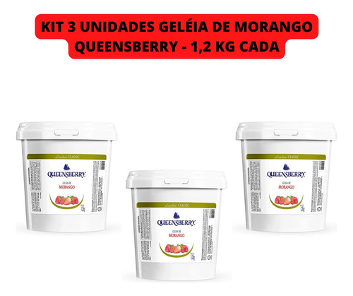 Kit 3 Und Geleia Fina Queensberry Sabor Morango Classic