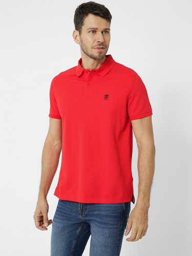 Polo Monogram Regular Fit Rojo Tommy Hilfiger