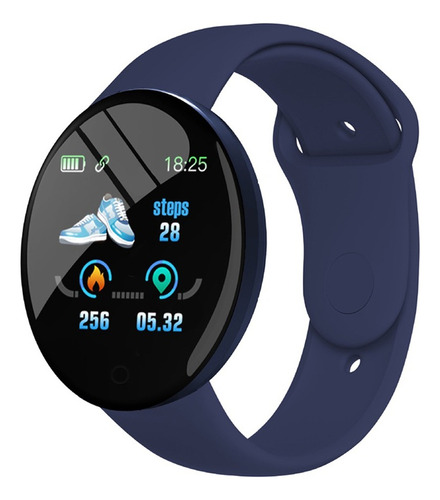 Smart Watch - Reloj Inteligente Circular Azul Fitness