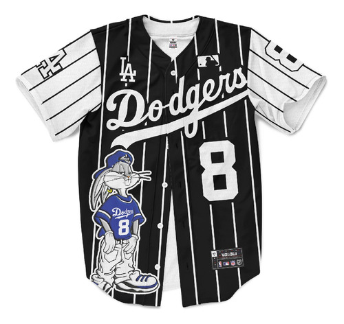 Camiseta Beisbolera Dodgers Bugs Negra
