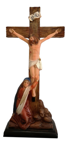 Figura Religiosa De Jesús Con Cruz De Jesús Para Sala De