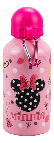 Garrafa Rosa De Alumínio Disney Minnie Licenciada 500 Ml