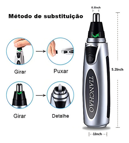 Maquininha Lamina Multiuso De Tirar Pelos Nariz E Orelha
