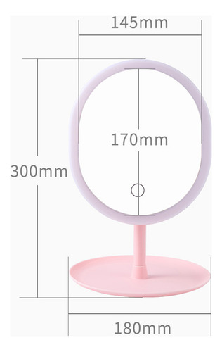Espejo De Maquillaje Recargable Con Lámpara Para Dormitorios