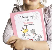 Comprar Libro Colorear Personalizado Imprimible Gatitos Gatos Cumple