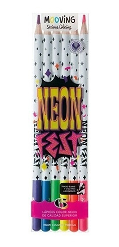 Lapices Mooving Coloring Neon Fest Colores Neon X6