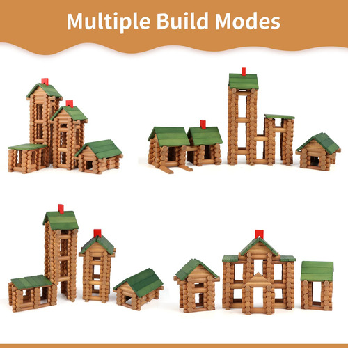 Juego De Troncos De Construcción Wondertoys, 328 Unidades, T