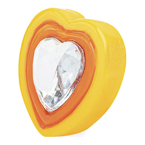 Pin Crocs Jibbitz Yellow Orange Heart Gem Solo Deportes