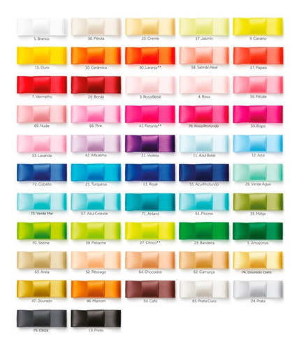 Fita Cetim Najar Nº 1 Rl 100m X 7mm * Várias Cores - 3 Rolos