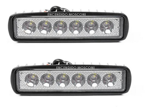 Faro Led Auxiliares 6 Led 18w Juego 2 Unidades Agro Moto 4x4