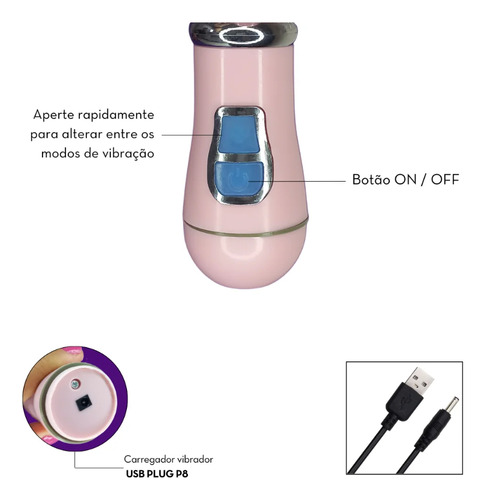 Massageador Corporal Elétrico Recarregável Triplo Plus Max Rosa