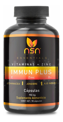 Nsn Vitaminas Y Zinc | Vitamina C Y D3 | Echinacea, Jengibre Sabor Sin sabor