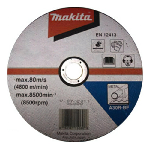 Disco De Corte Para Metal 230mm - Makita-b46436 Cor Prata