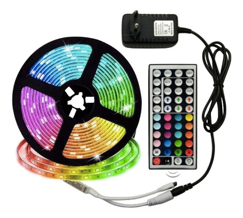 Cinta Tira Led Flex 5050 Rgb Multicolor + Control + Fuente