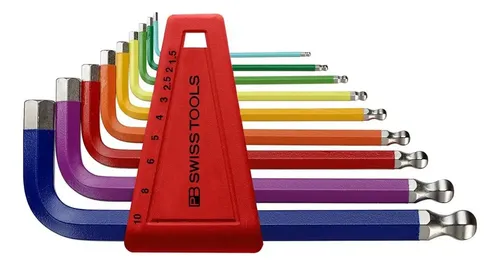 Pb Swiss Tools 212h-10 Conjunto De Chaves Hex Bola Rainbow