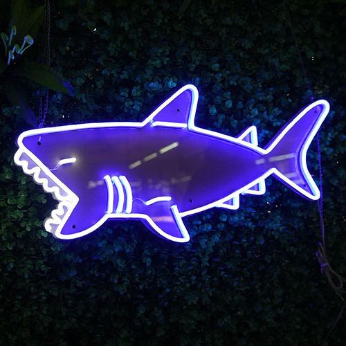 Letrero Led Neon En Acrilico De 3 Mm 40*49cm Tiburon