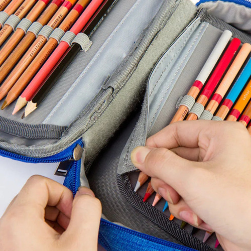 O Estuche Grande Para Lápices, Espacio Para Libros Y 72