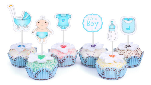 48 Cupcake Toppers Baby Shower It&#39;s Boy Kids Party ...
