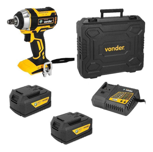 Chave Impacto Brushless +2 Bateria 4ah Carreg. Rapido Vonder